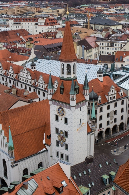 Aerial View of Munich's Old Town Hall