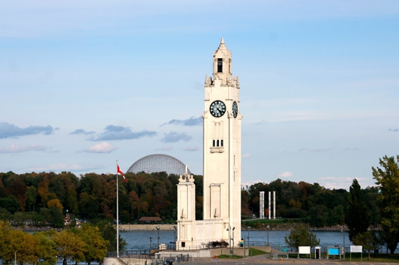 Old Port Clock Tower with Biosphere in Montréal